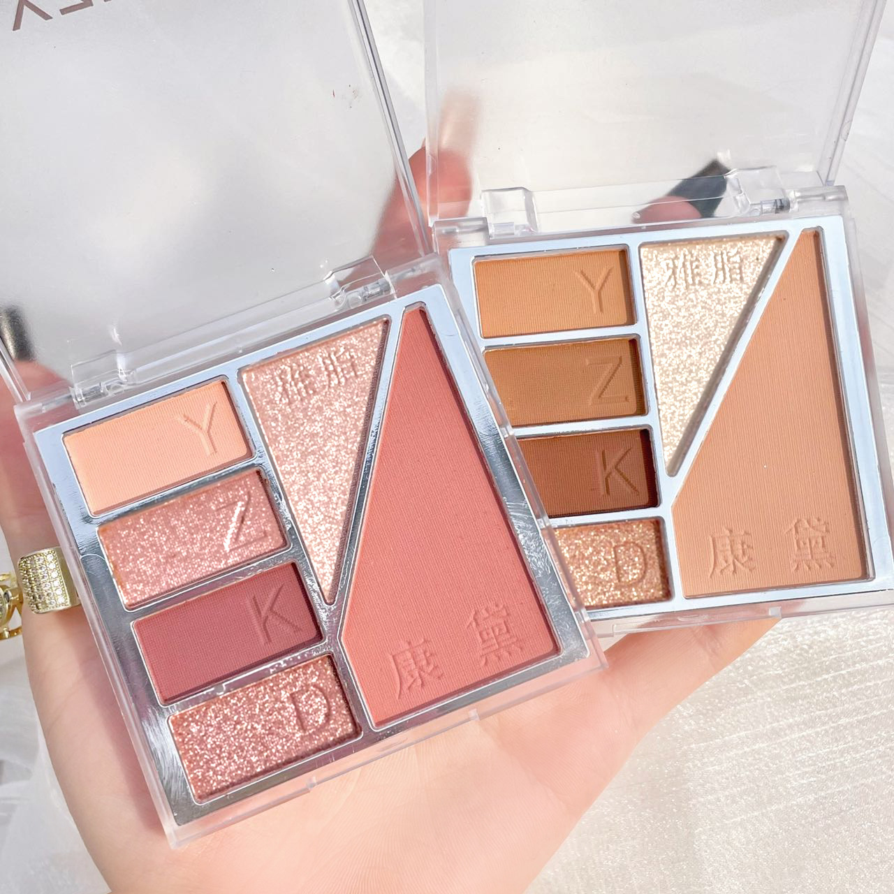 6色高光修容腮紅一體眼影盤珠光啞光大地色學生平介彩妝眼影OEM代加工