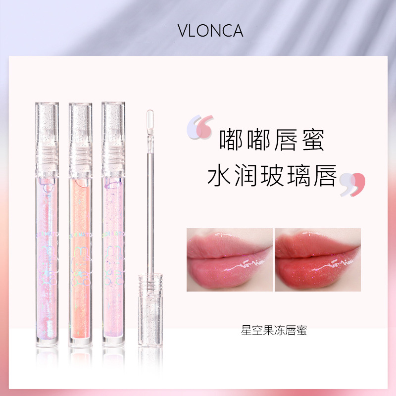 透明水光星空唇蜜靚麗帶閃嘟嘟唇鏡面唇釉O(shè)EM代工廠(chǎng)