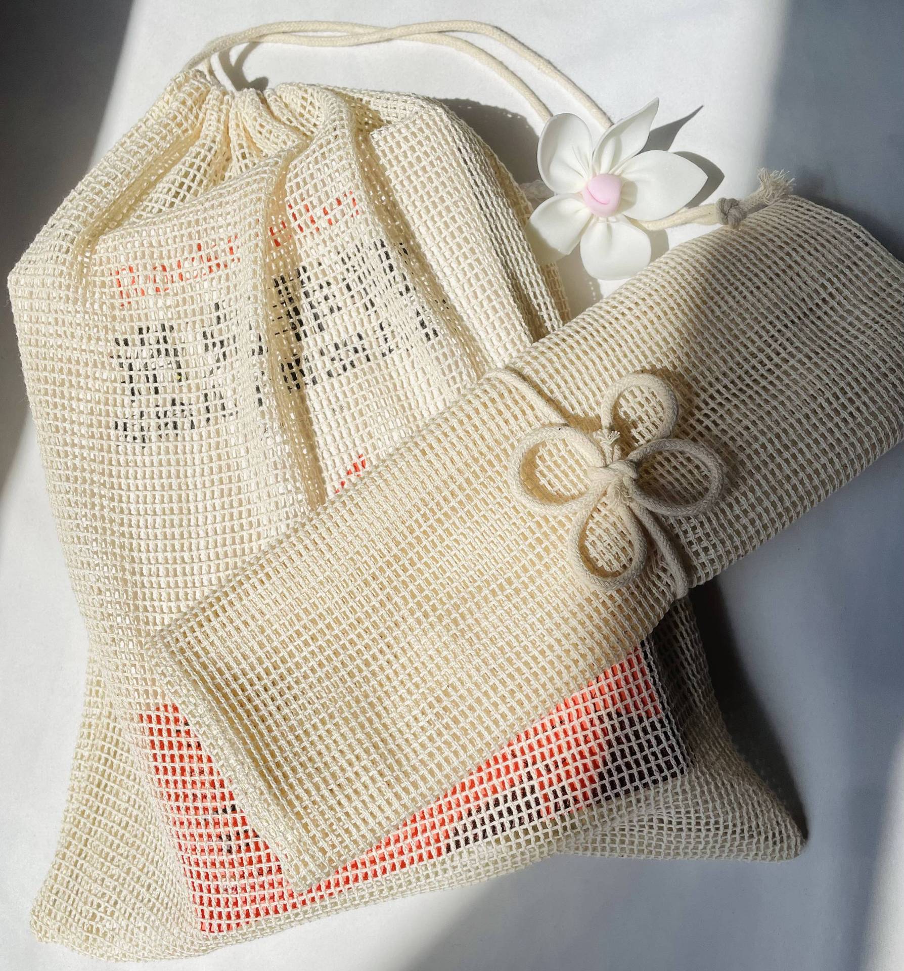 工廠直銷可降解單抽棉網袋收納超市購物棉布袋跨境亞馬遜熱銷龍佳OEM代加工