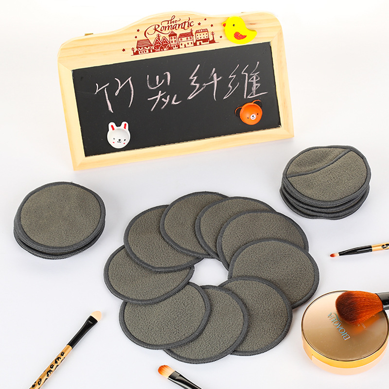 跨境亞馬遜熱銷竹炭卸妝棉廠家批發可洗卸妝墊可重復使用卸妝墊OEM代加工