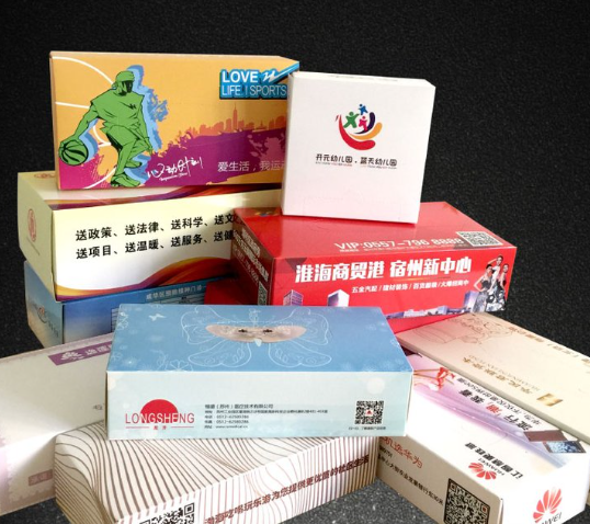 山東濰坊定做廣告盒裝抽紙巾定制酒店抽紙印logo一次性餐巾紙OEM代加工