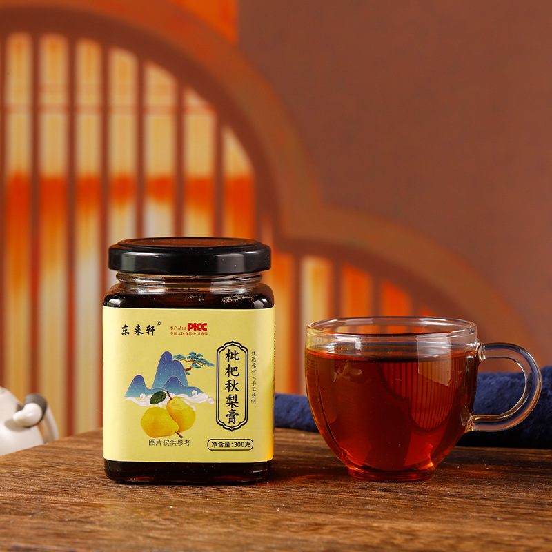 枇杷秋梨膏300克 雪梨膏蜂蜜梨膏膏滋制訂枇杷膏工廠代發東來軒OEM代加工