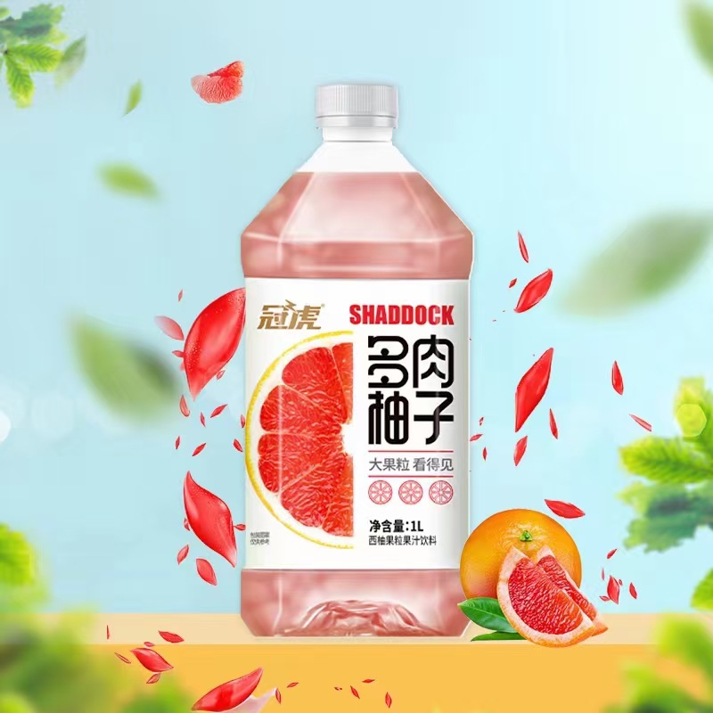 多肉系列果粒飲品4種口味大果粒看得見1L實惠裝批發OEM代加工