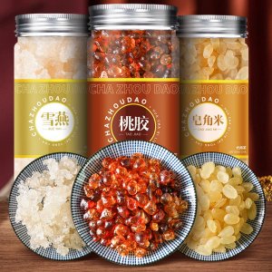 廠家直銷批發罐裝水果茶桃膠雪燕皂角米商用代用養生茶可