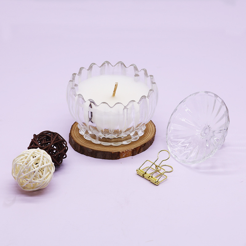 新品水晶蓮花家用香氛伴手禮物植物精油大豆蠟香薰蠟燭