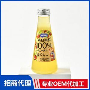 每日初鮮NFC蘋果汁330克OEM代加工 NFC橙汁貼牌定制源頭廠家