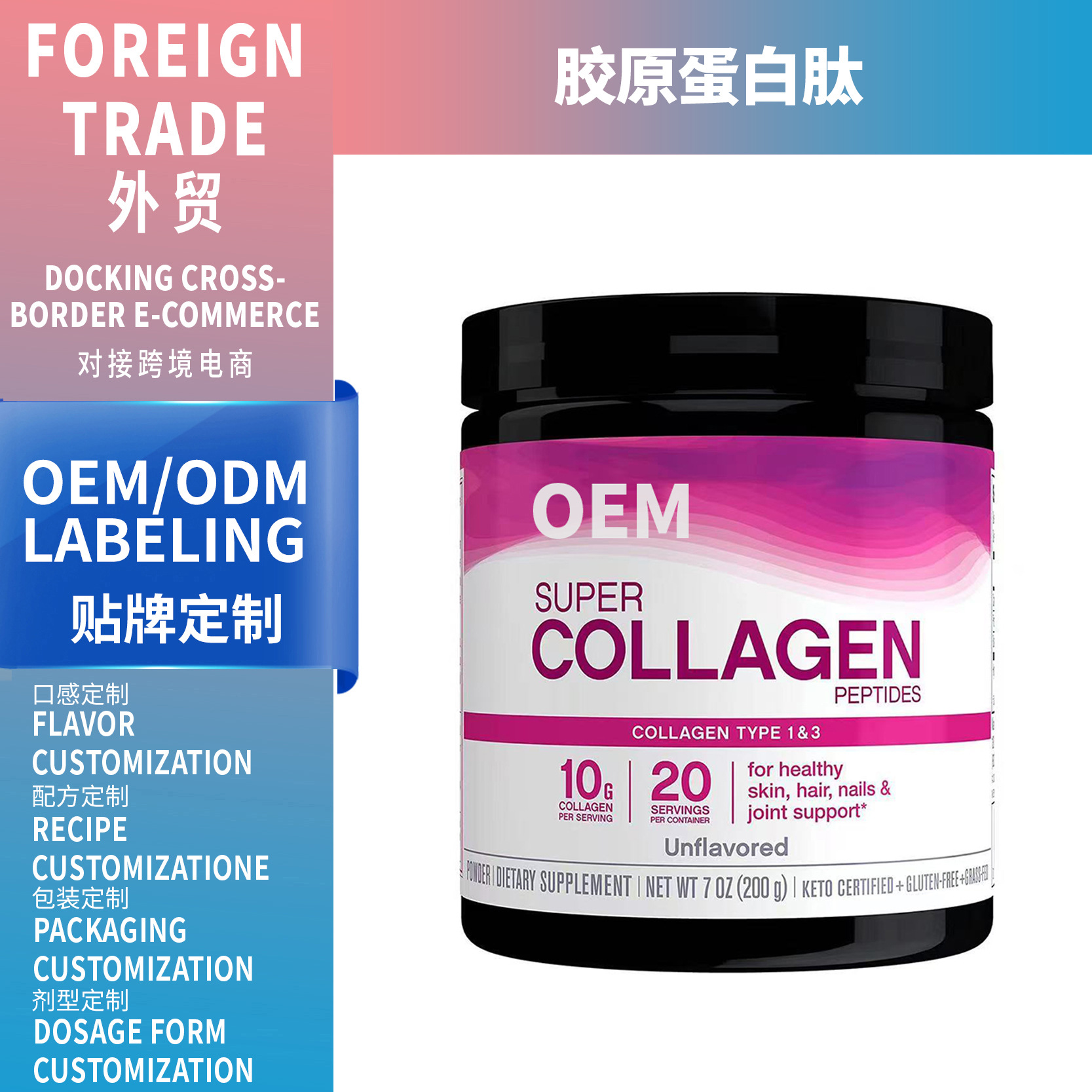 跨境熱銷現貨東南亞爆款膠原蛋白肽粉CoIIagen PeptidesPowder
