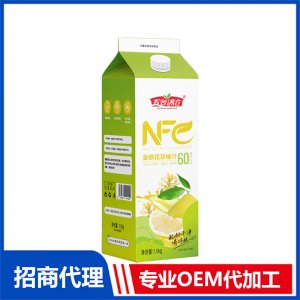 假屋頂盒系列1500克NFC金銀花雙柚汁OEM代加工 果汁貼牌定制源頭廠家